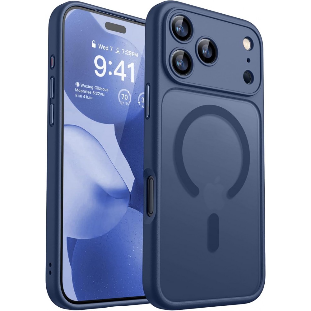 Θήκη iPhone 17 Pro Max 5G Back Cover Ημιδιάφανη Electro Magsafe Με Κλειστή Κάμερα -Σκούρο Μπλε Θήκες iPhone