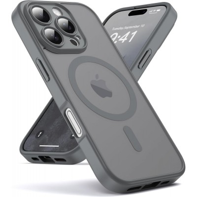 Θήκη iPhone 16 Pro 5G Back Cover Ημιδιάφανη Electro Magsafe -Γκρι