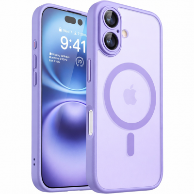 Θήκη iPhone 16 Plus 5G Back Cover Ημιδιάφανη Electro Magsafe -Λιλά