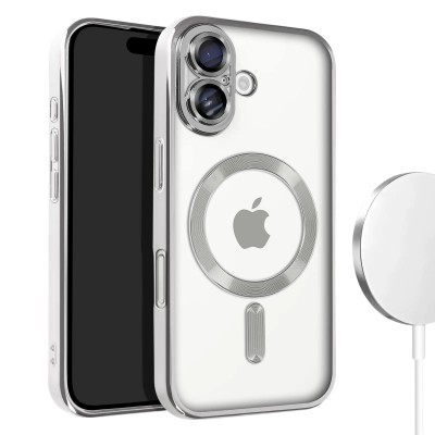 Θήκη iPhone 16 Plus 5G Back Cover Electro Magsafe -Ασημί