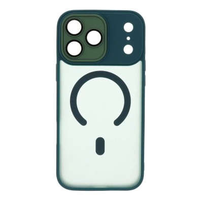 Θήκη iPhone 18 Pro Max 5G Back Cover Ημιδιάφανη Electro Magsafe Με Κλειστή Κάμερα -Πράσινο