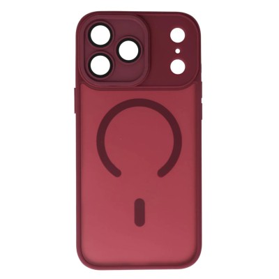 Θήκη iPhone 18 Pro Max 5G Back Cover Ημιδιάφανη Electro Magsafe Με Κλειστή Κάμερα -Μπορντό