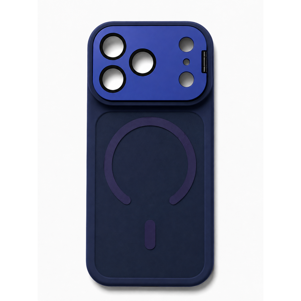 Θήκη iPhone 17 Pro MagSafe με Μεταλλική Προστασία Κάμερας & Stand –Μπλε Θήκες iPhone