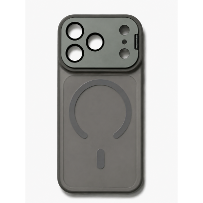Θήκη iPhone 17 Pro MagSafe με Μεταλλική Προστασία Κάμερας & Stand –Γκρι