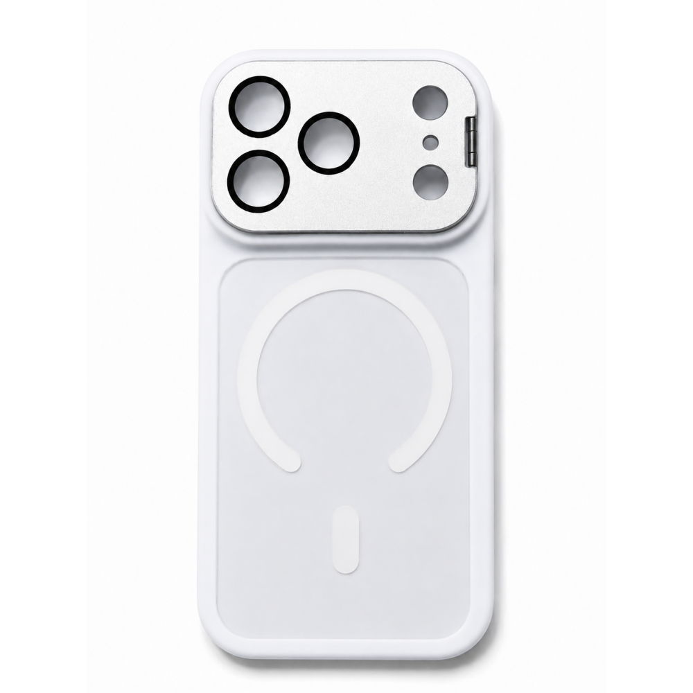 Θήκη iPhone 17 Pro MagSafe με Μεταλλική Προστασία Κάμερας & Stand –Λευκό Θήκες iPhone