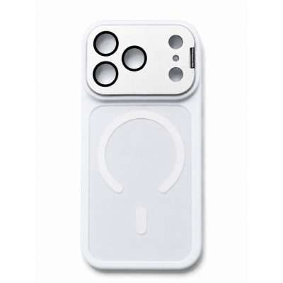 Θήκη iPhone 17 Pro MagSafe με Μεταλλική Προστασία Κάμερας & Stand –Λευκό