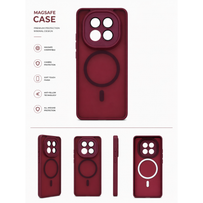 Θήκη Xiaomi Redmi Note 15 5G / Poco M8 5G Back Cover Ημιδιάφανη Electro Magsafe -Μπορντό