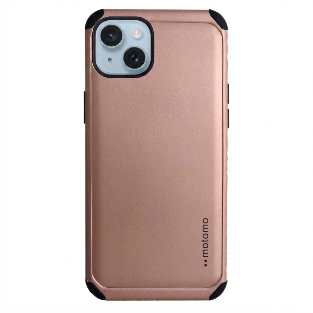 Θήκη iPhone 15 Plus 5G Motomo Tough Armor Back Cover Υβριδική κατασκευή -Ροζ Χρυσό Θήκες iPhone