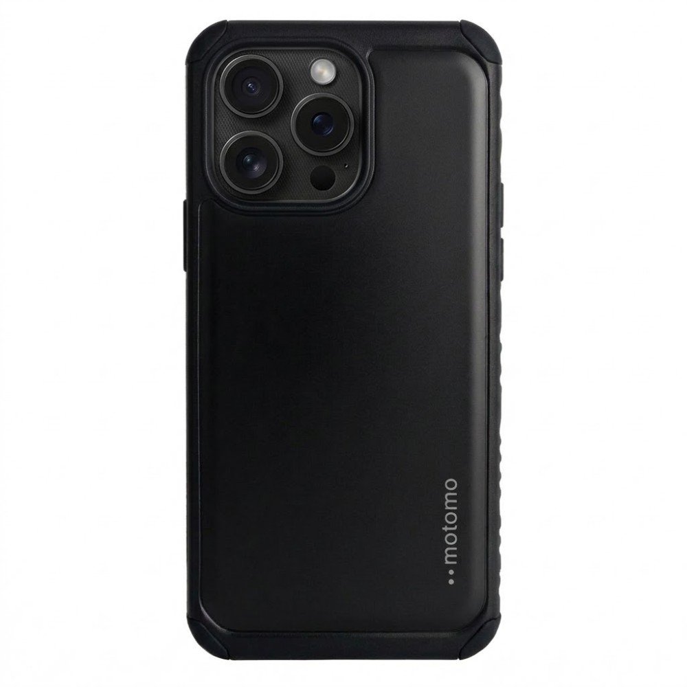 Θήκη iPhone 15 Pro 5G Motomo Tough Armor Back Cover Υβριδική κατασκευή -Μαύρο Θήκες iPhone