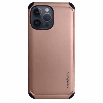 Θήκη iPhone 15 Pro Max 5G Motomo Tough Armor Back Cover Υβριδική κατασκευή -Ροζ Χρυσό