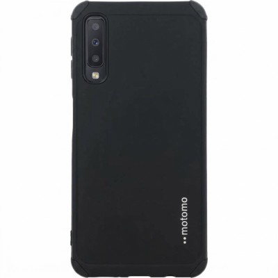 Θήκη Samsung Galaxy A7 2018 Motomo Back Cover Υβριδική κατασκευή  -Μαύρο