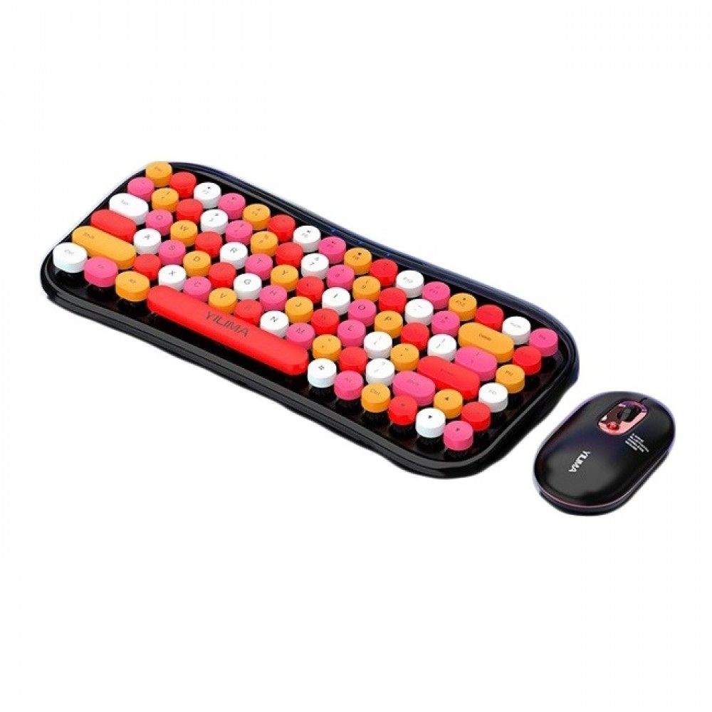 Ασύρματο Σετ Πληκτρολόγιο & Ποντίκι Αγγλικό US -Πολύχρωμο Αξεσουάρ 