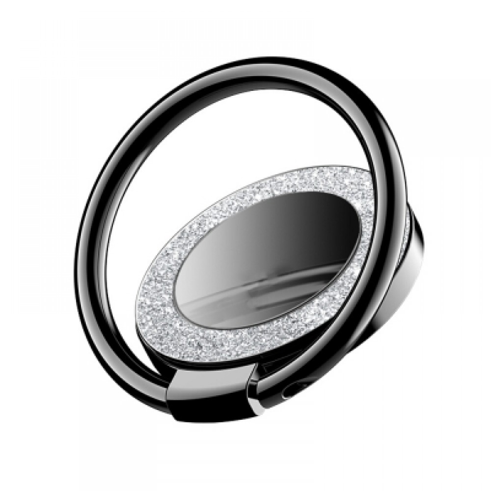 Δαχτυλίδι Βάσης Στήριξης Κινητού Glitter Black Αξεσουάρ 
