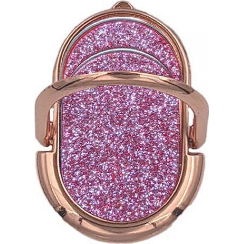 Δαχτυλίδι Βάσης Στήριξης Κινητού Glitter Οβαλ - Ροζ Χρυσό Phone Holders