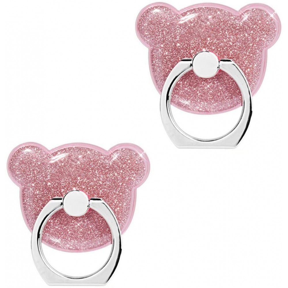 Δαχτυλίδι Βάσης Στήριξης Κινητού Circle Ring Phone Stand Glitter Pink Αξεσουάρ 