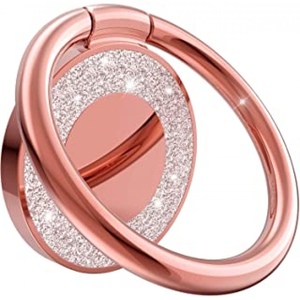 Δαχτυλίδι Βάσης Στήριξης Κινητού Glitter Rose Gold Αξεσουάρ 