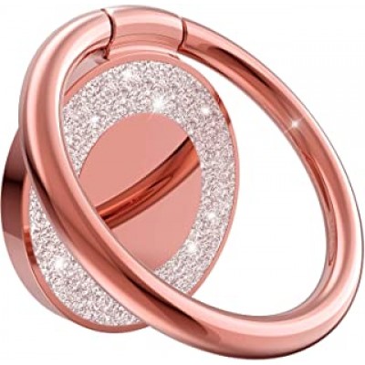 Δαχτυλίδι Βάσης Στήριξης Κινητού Glitter Rose Gold