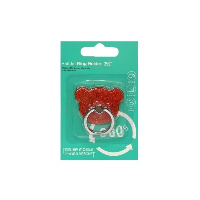 Δαχτυλίδι Βάσης Στήριξης Κινητού Circle Ring Phone Stand Glitter Red