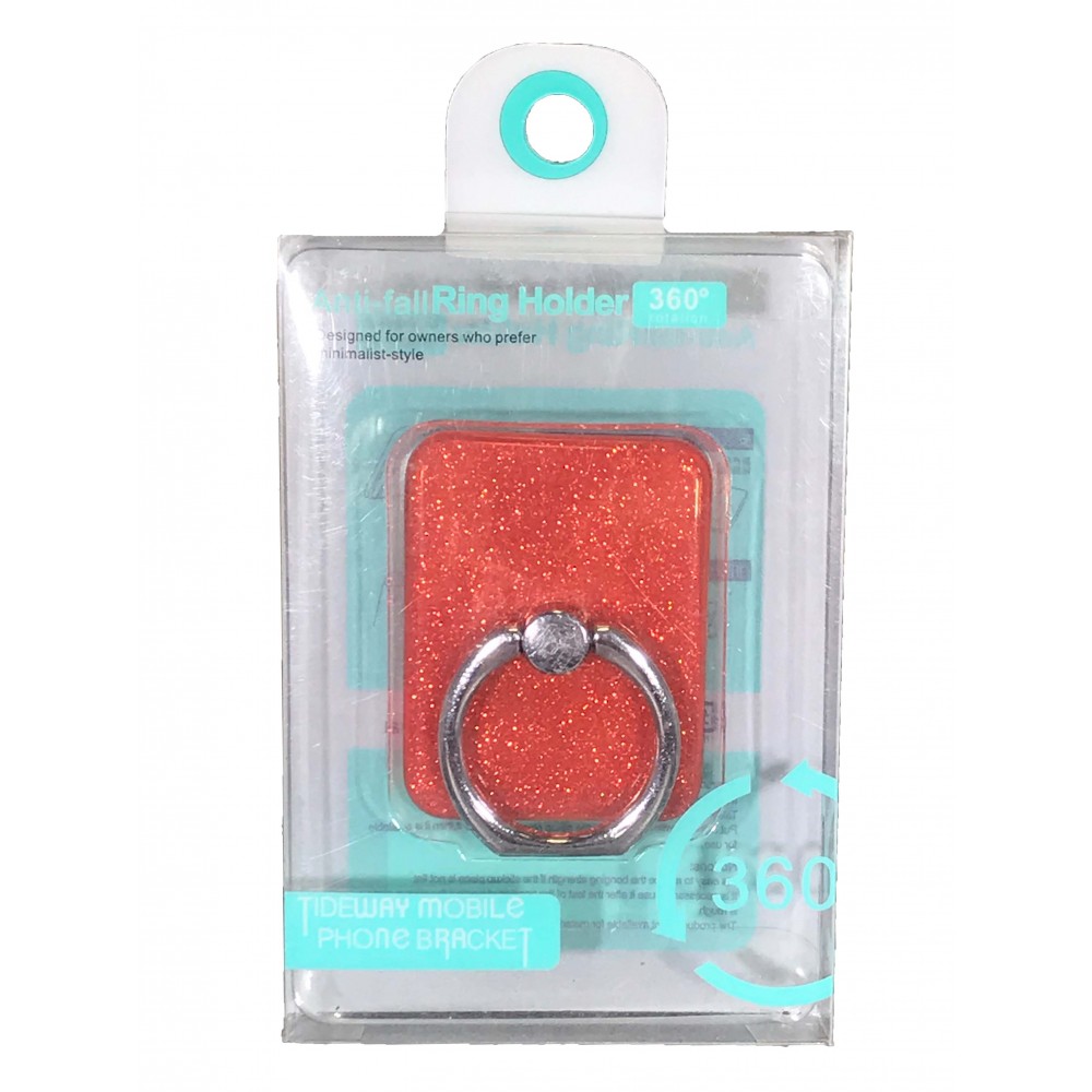 Δαχτυλίδι Βάσης Στήριξης Κινητού Circle Ring Phone Stand Glitter  -Κόκκινο Αξεσουάρ 