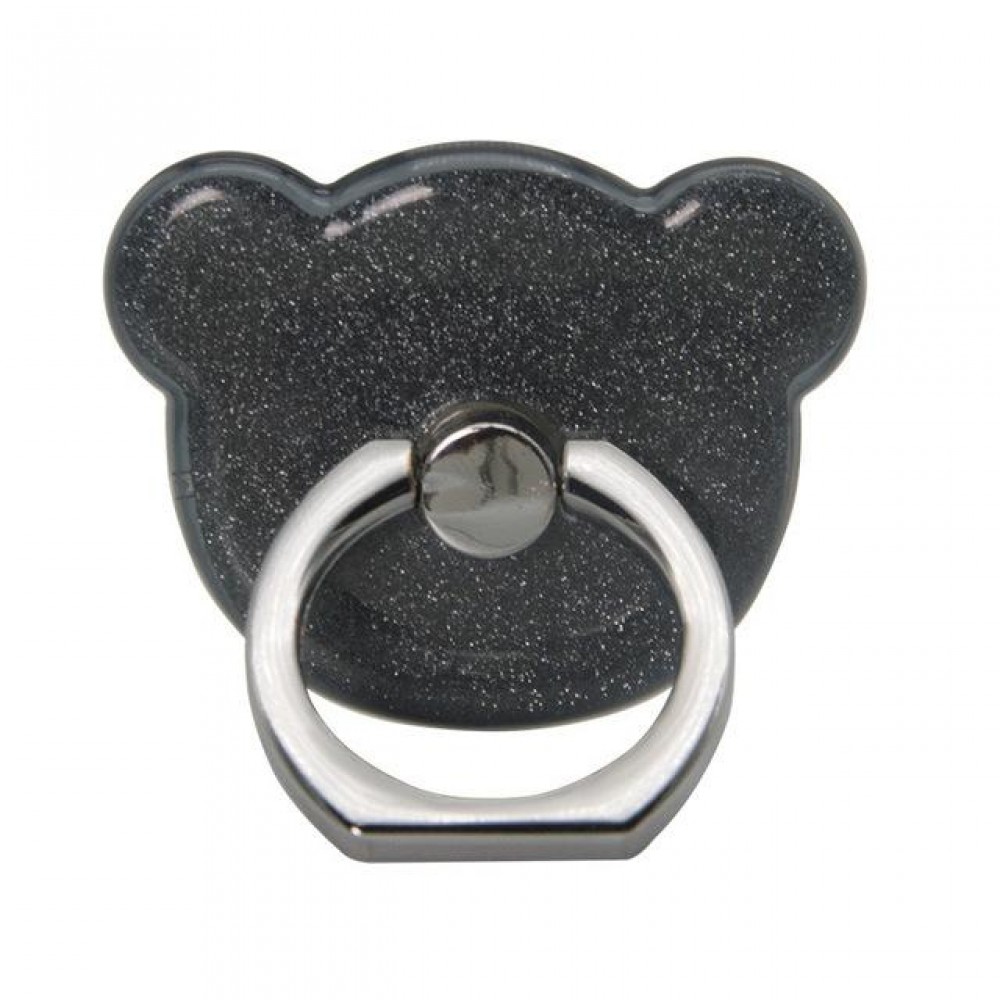Δαχτυλίδι Βάσης Στήριξης Κινητού Circle Ring Phone Stand Glitter Black Αξεσουάρ 