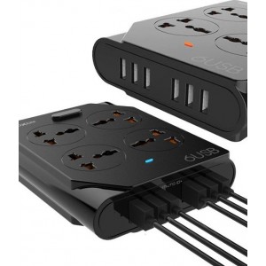 KH-63Y Πολύπριζο 4 Θέσεων με 6 USB και Καλώδιο 1.5m -Μαύρο Διάφορα