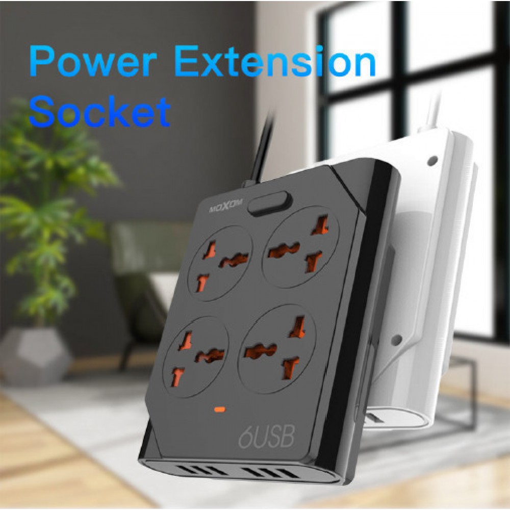 KH-63Y Πολύπριζο 4 Θέσεων με 6 USB και Καλώδιο 1.5m -Μαύρο Διάφορα