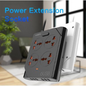 KH-63Y Πολύπριζο 4 Θέσεων με 6 USB και Καλώδιο 1.5m -Μαύρο Διάφορα