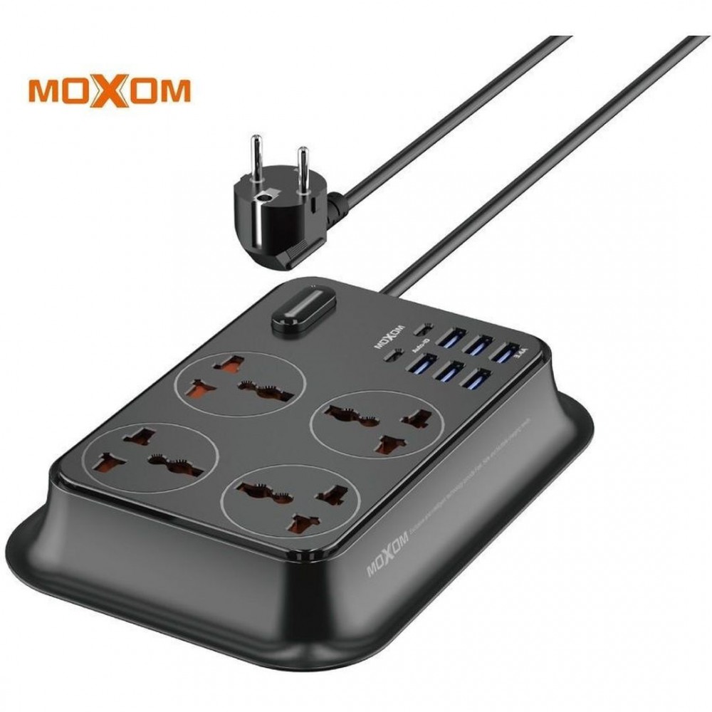Moxom Πολύπριζο 4 Θέσεων με 8 USB -Μαύρο Διάφορα