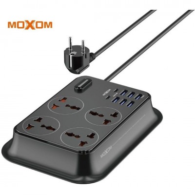Moxom Πολύπριζο 4 Θέσεων με 8 USB -Μαύρο