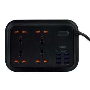 Moxom Πολύπριζο 4 Θέσεων με 8 USB -Μαύρο Διάφορα