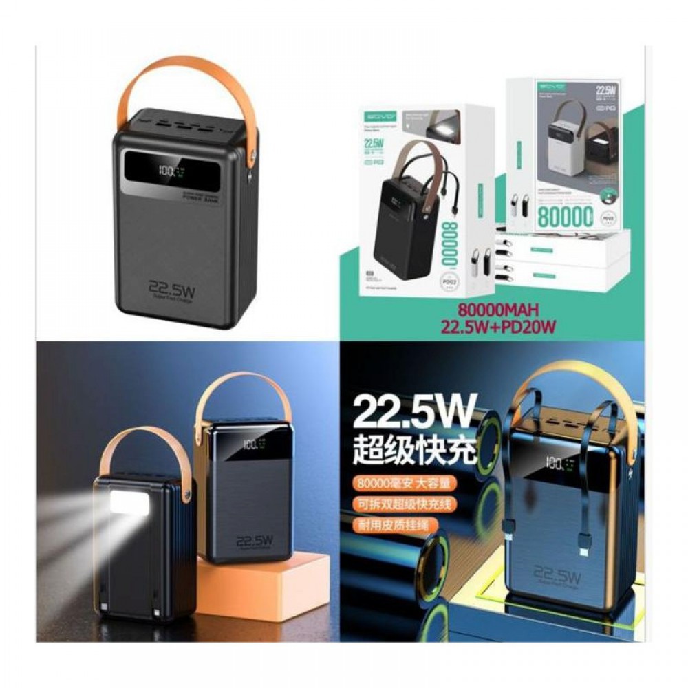 Sovo PD122 Power Bank 80000mAh 22.5W –Μαύρο Αξεσουάρ 