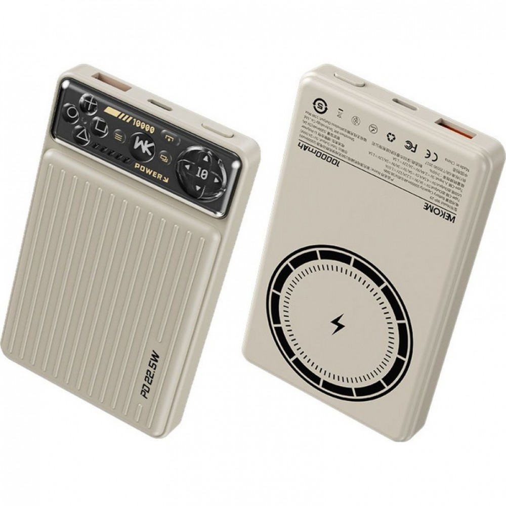 Wekome WP-29 10000mAh – Μαγνητικός Ασύρματος Φορτιστής 15W με USB & Type-C -Γκρι Αξεσουάρ 