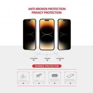 Privacy Αντιχαρακτικό Γυαλί Πλήρους Κάλυψης Για iPhone 12 / 12 Pro –Matte Προστασία οθόνης