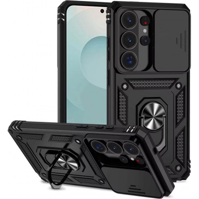Θήκη Slide Armor Back Cover Για Samsung Galaxy S26 Ultra Με Συρόμενη Προστασία Κάμερας –Μαύρο
