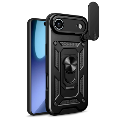 Θήκη Slide Armor Back Cover Για iPhone 17 Air 5G Με Συρόμενη Προστασία Κάμερας –Μαύρο