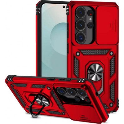 Θήκη Slide Armor Back Cover Για Samsung Galaxy S26 Ultra Με Συρόμενη Προστασία Κάμερας –Κόκκινο