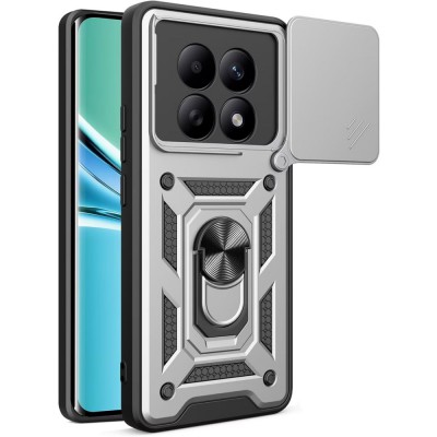 Θήκη Slide Armor Back Cover Για Xiaomi Redmi Note 15 5G / Poco M8 5G Με Συρόμενη Προστασία Κάμερας –Ασημί