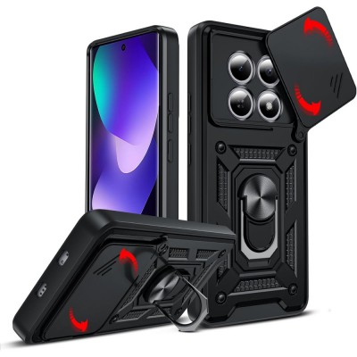 Θήκη Slide Armor Back Cover Για Xiaomi Redmi Note 15 5G / Poco M8 5G Με Συρόμενη Προστασία Κάμερας –Μαύρο