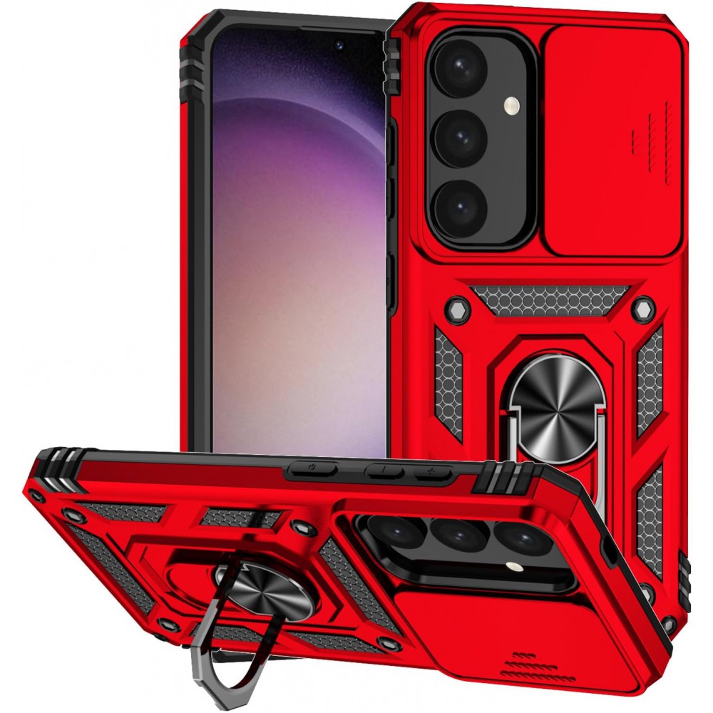 Θήκη Slide Armor Back Cover Για Xiaomi Redmi 15 4G & 5G Με Συρόμενη Προστασία Κάμερας –Κόκκινο Θήκες Smartphone