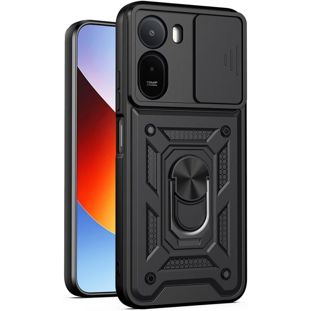 Θήκη Slide Armor Back Cover Για Xiaomi Redmi A7 Pro Με Συρόμενη Προστασία Κάμερας –Μαύρο Θήκες Smartphone