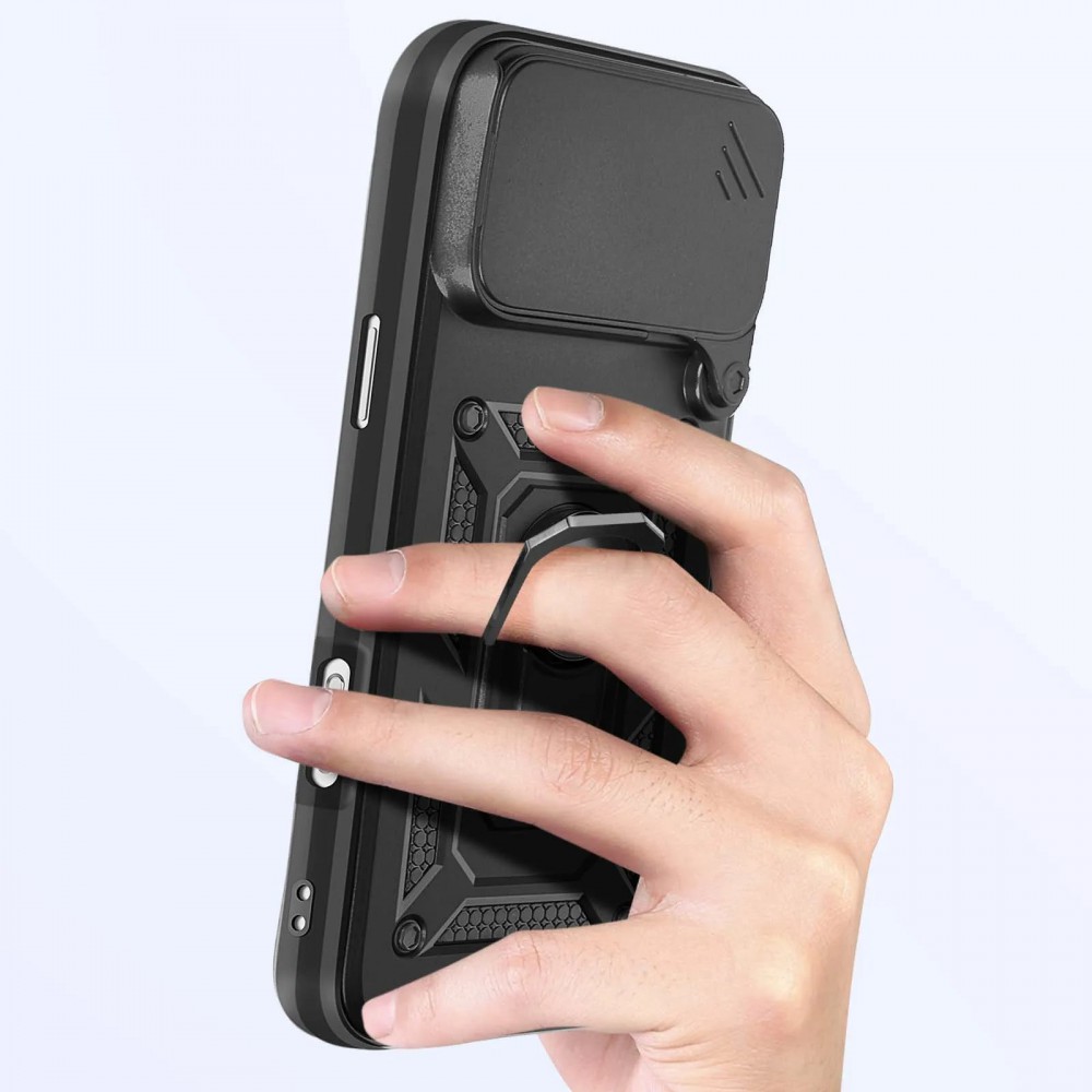 Θήκη Slide Armor Back Cover Για iPhone 17 Pro 5G Με Συρόμενη Προστασία Κάμερας –Μαύρο Θήκες iPhone