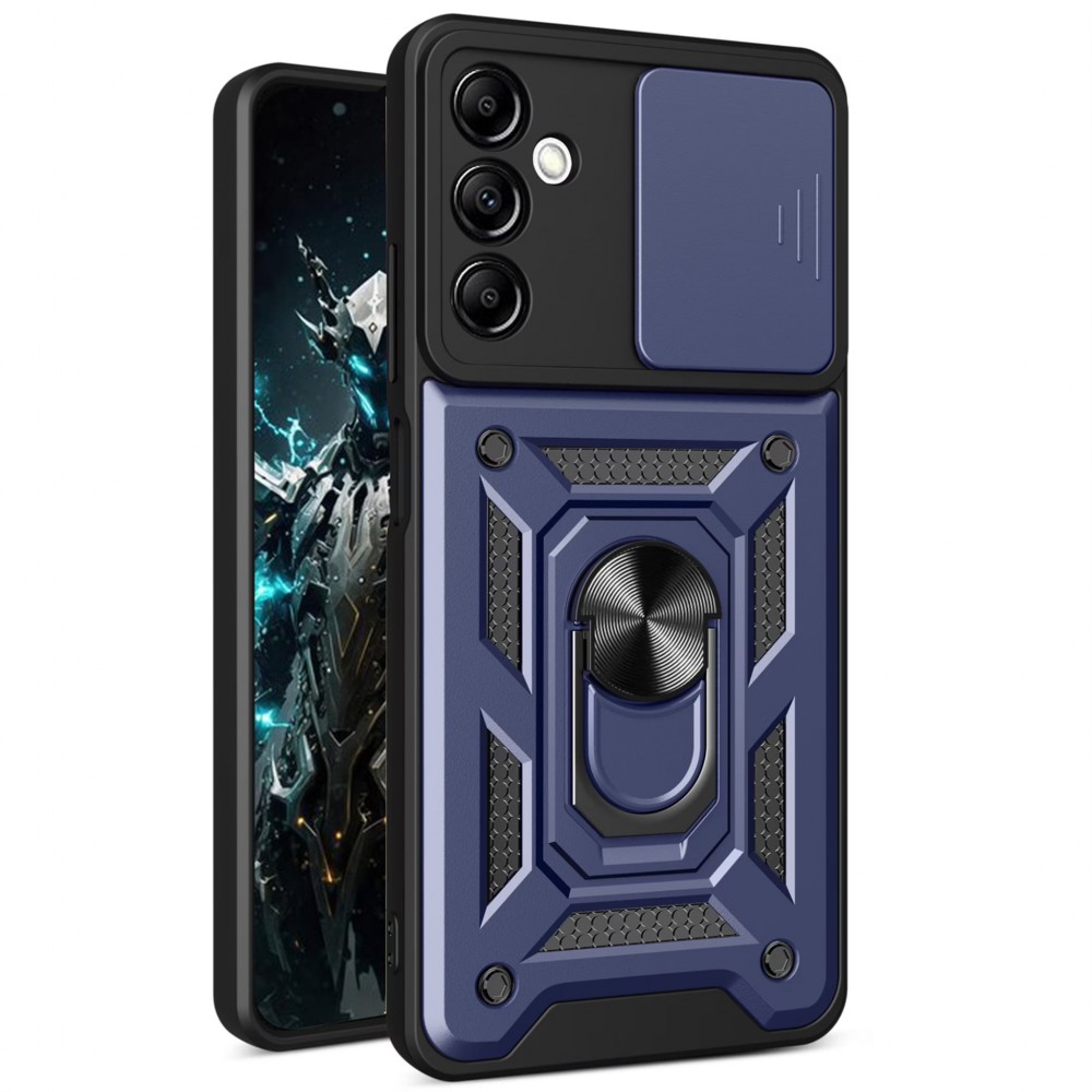 Θήκη Slide Armor Back Cover Για Samsung Galaxy A55 5G Με Συρόμενη Προστασία Κάμερας –Μπλε Θήκες Smartphone