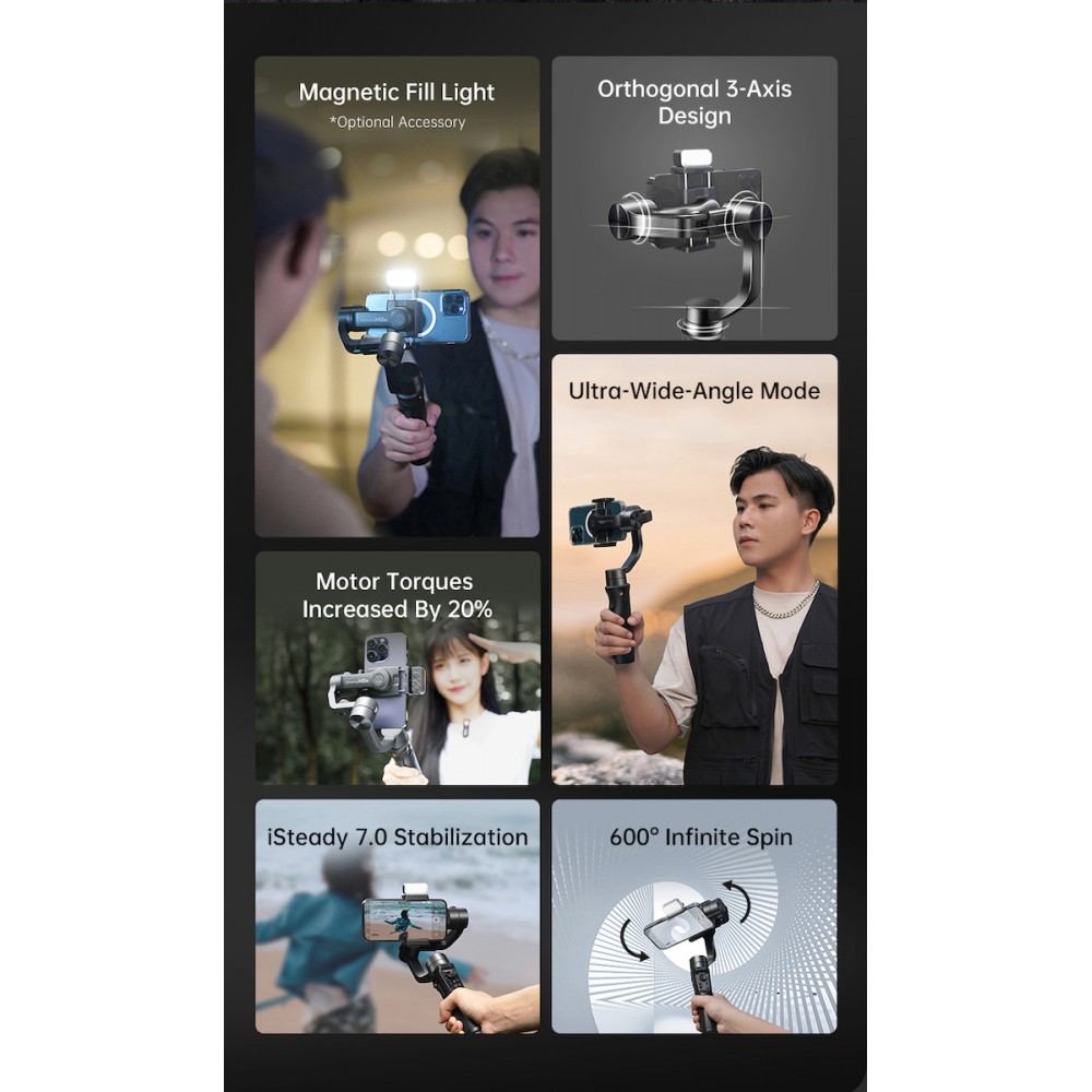 Hohem iSteady Mobile Plus Gimbal Κινητού με Σταθεροποιητή 3 Αξόνων -Μαύρο Αξεσουάρ 