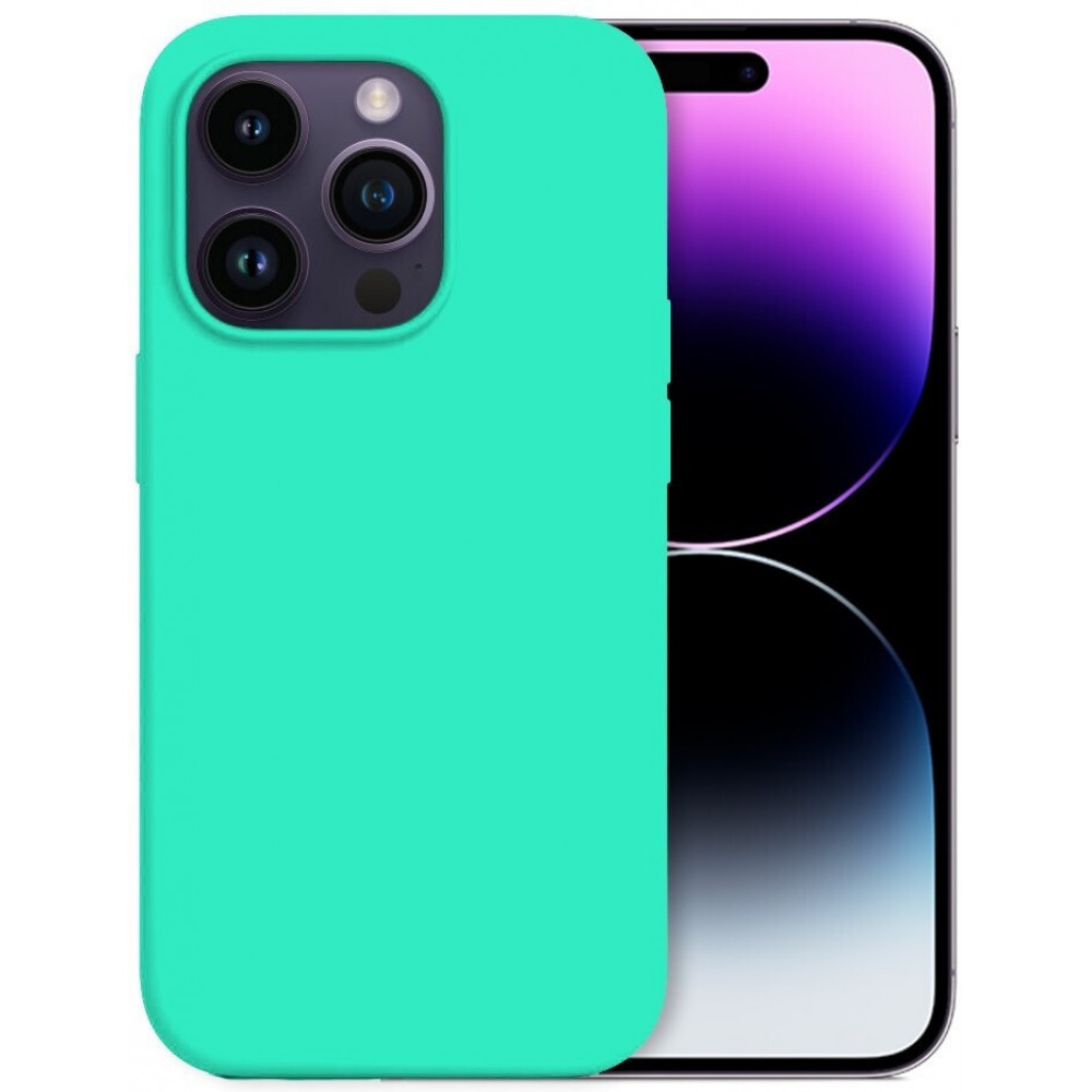 Θήκη Σιλικόνης Slim Fit Για iPhone 14 Pro –Τιρκουάζ Θήκες iPhone