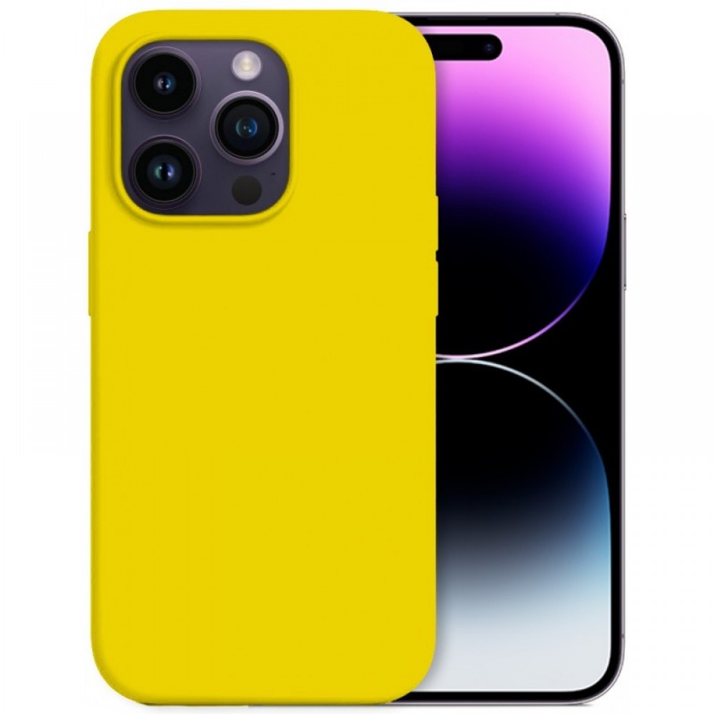 Θήκη Σιλικόνης Slim Fit Για iPhone 15 Pro 5G –Κίτρινο Θήκες iPhone