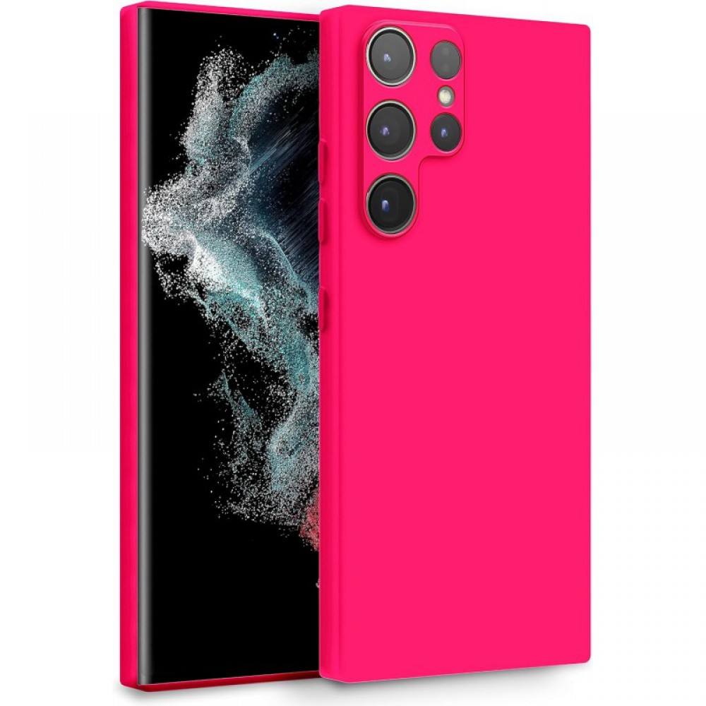 Θήκη Σιλικόνης Για Samsung Galaxy S22 Ultra Soft Case 2.0mm –Φούξια Θήκες Smartphone