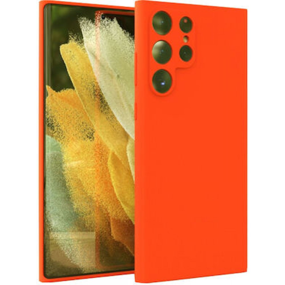 Θήκη Σιλικόνης Για Samsung Galaxy S22 Ultra Soft Case 2.0mm –Πορτοκαλί Θήκες Smartphone