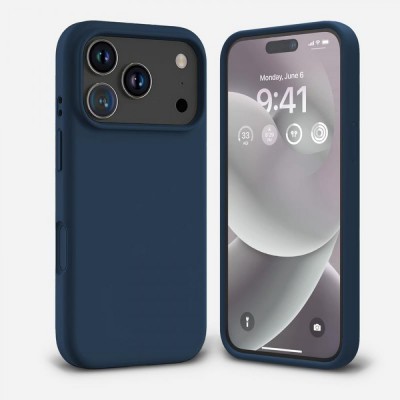 Θήκη Σιλικόνης Για iPhone 17 Pro Max 5G Soft Case 2.0mm –Σκούρο Μπλε