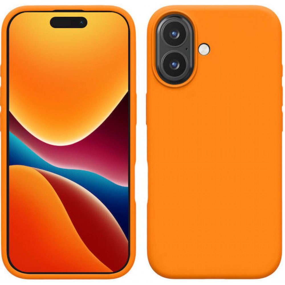 Θήκη Σιλικόνης Για iPhone 16 5G Soft Case 2.0mm –Πορτοκαλί Θήκες iPhone