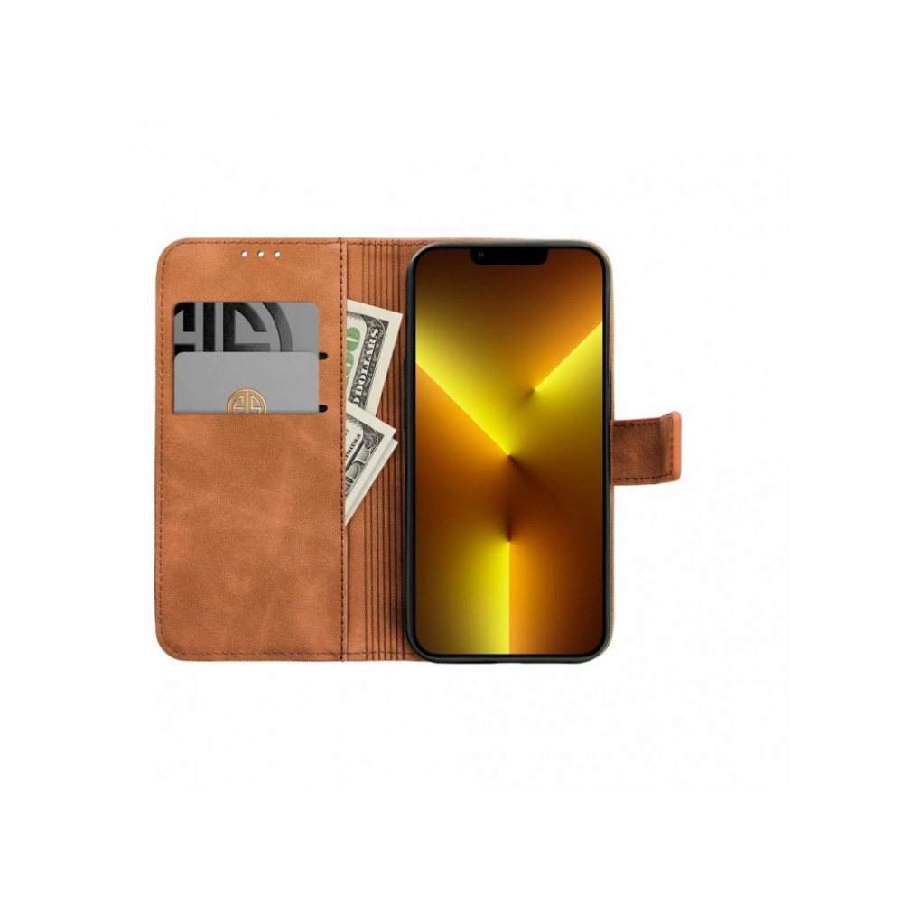 Θήκη Βιβλίο Δερματίνης Για iPhone 15 Pro 5G –Καφέ Θήκες iPhone